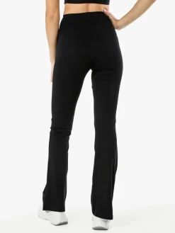 Umbro Leggings sportivi da donna in cotone elasticizzato con finale a zampa - nero