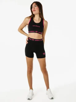 Umbro Top sportivo da donna con logo in cotone elasticizzato - fucsia