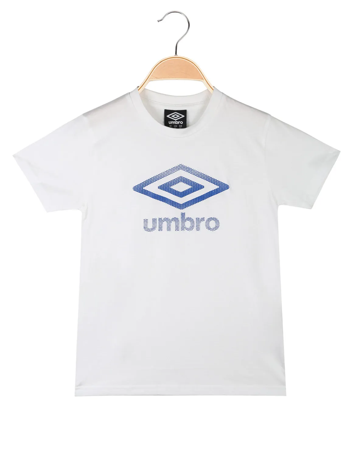 Umbro T-shirt da ragazzo in cotone con logo - bianco