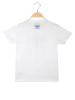 Umbro T-shirt da ragazzo in cotone con logo - bianco