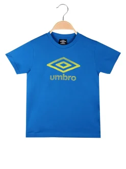 Umbro T-shirt da ragazzo in cotone con logo - blu