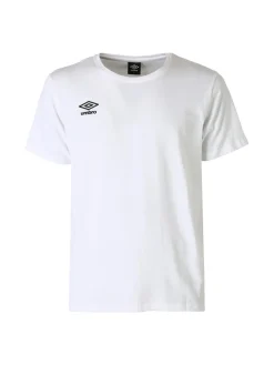 Umbro T-shirt girocollo da uomo in cotone con logo - bianco
