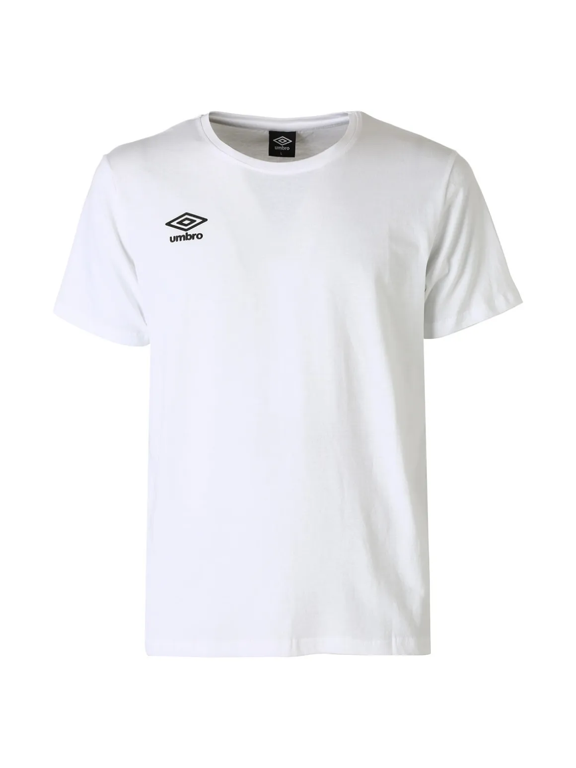 Umbro T-shirt girocollo da uomo in cotone con logo - bianco