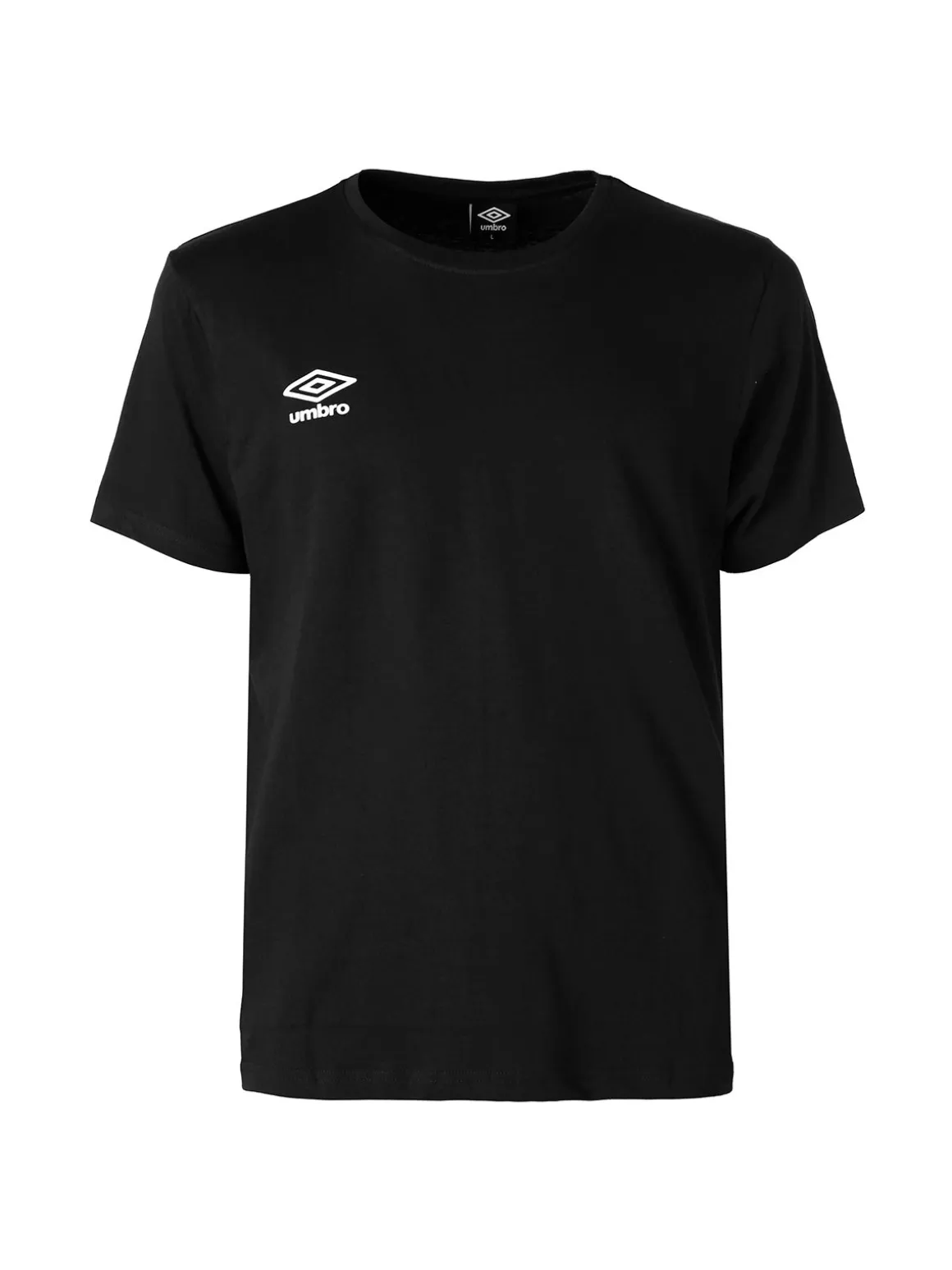 Umbro T-shirt girocollo da uomo in cotone con logo - nero