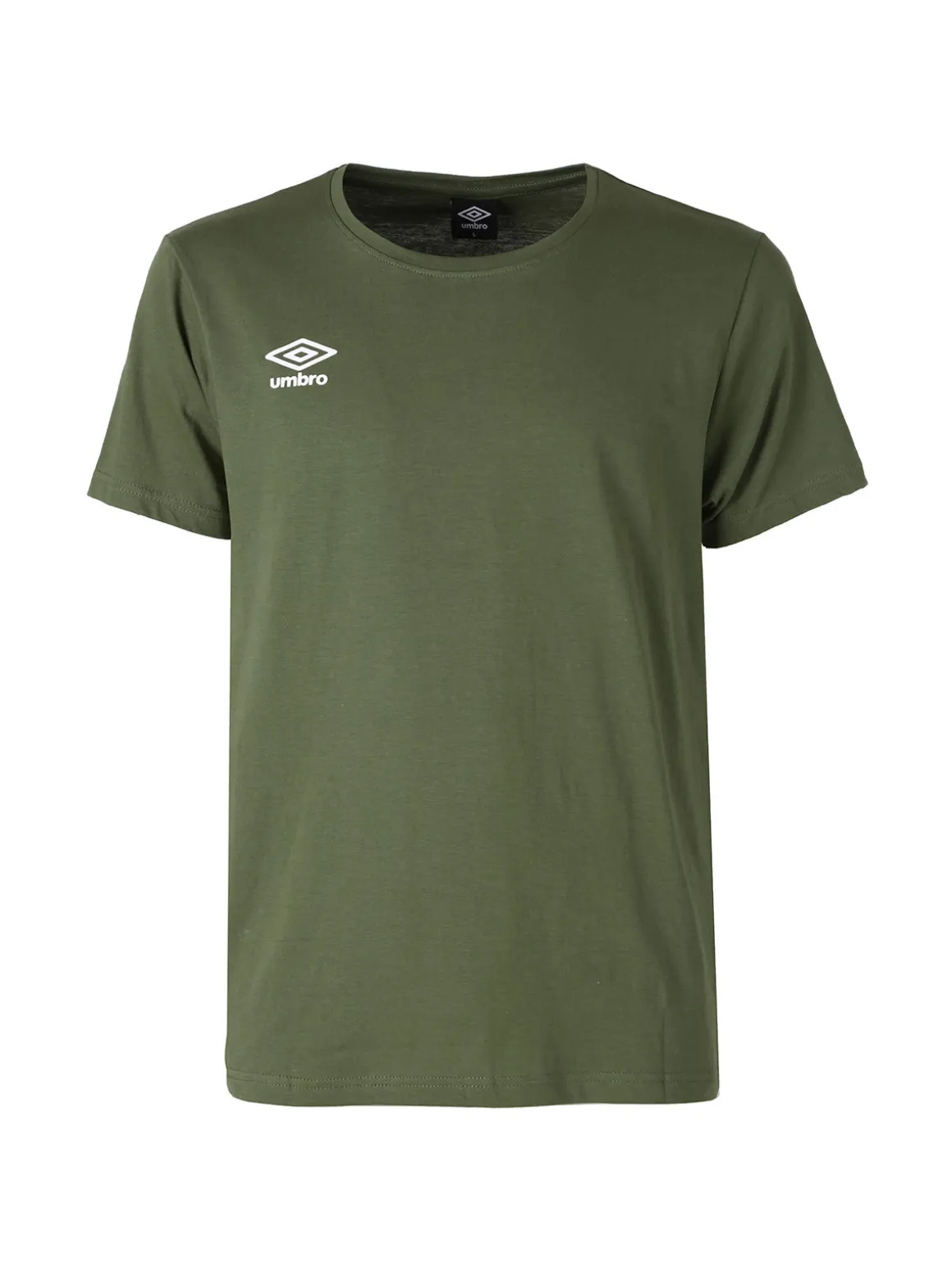 Umbro T-shirt girocollo da uomo in cotone con logo - militare
