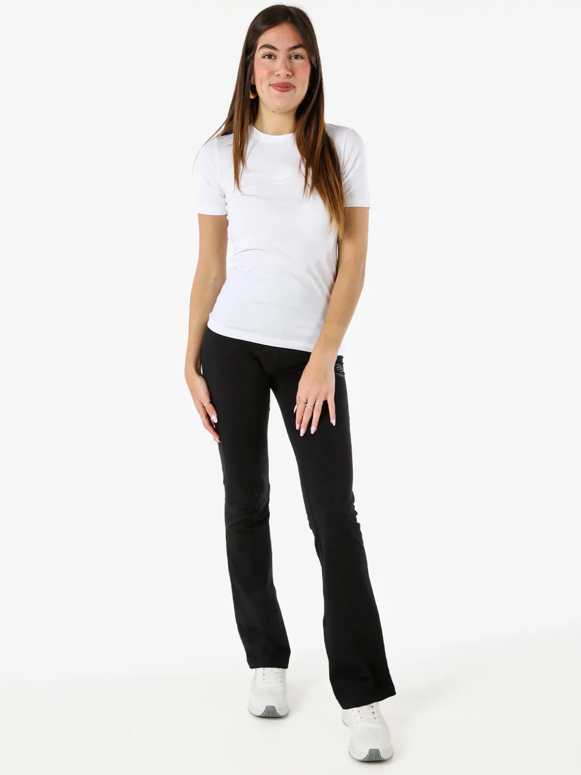 Umbro T-shirt sportiva da donna in cotone elasticizzato - bianco
