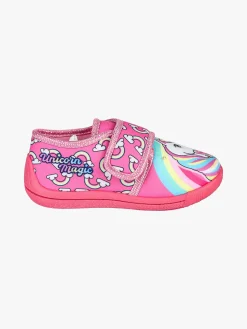 Unicorn Pantofole da bambina con strappo e luci - fucsia