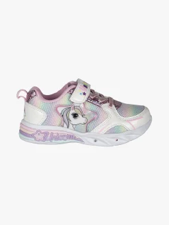 Unicorn Sneakers da bambina con luci e cinturino a strappo