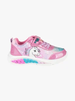 Unicorn Sneakers da bambina unicorno con strappo e luci - fuxia