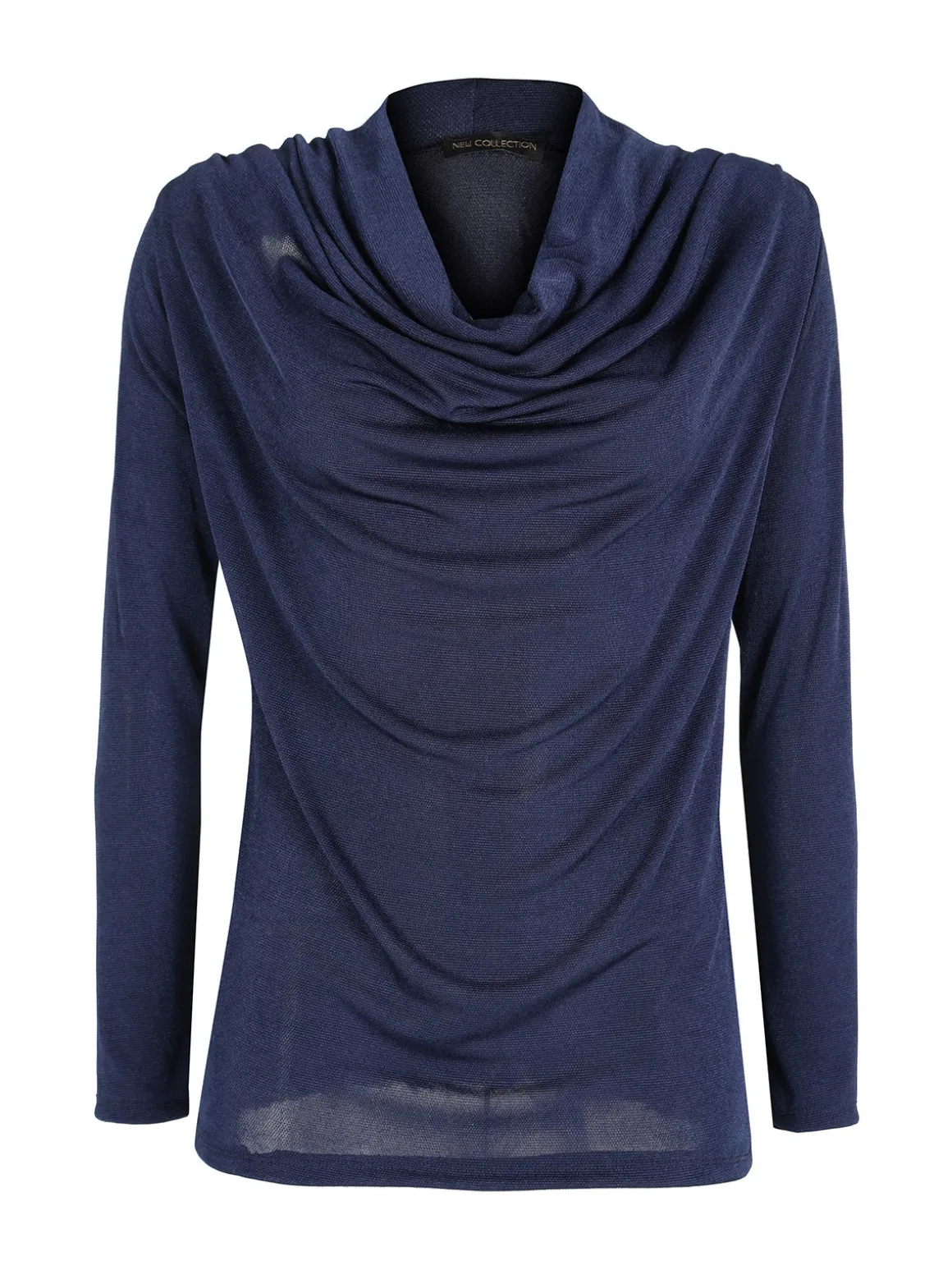 Unique Blusa donna a maniche lunghe con scollo a cascata