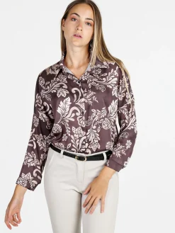 Unique Camicia donna a fantasia - marrone