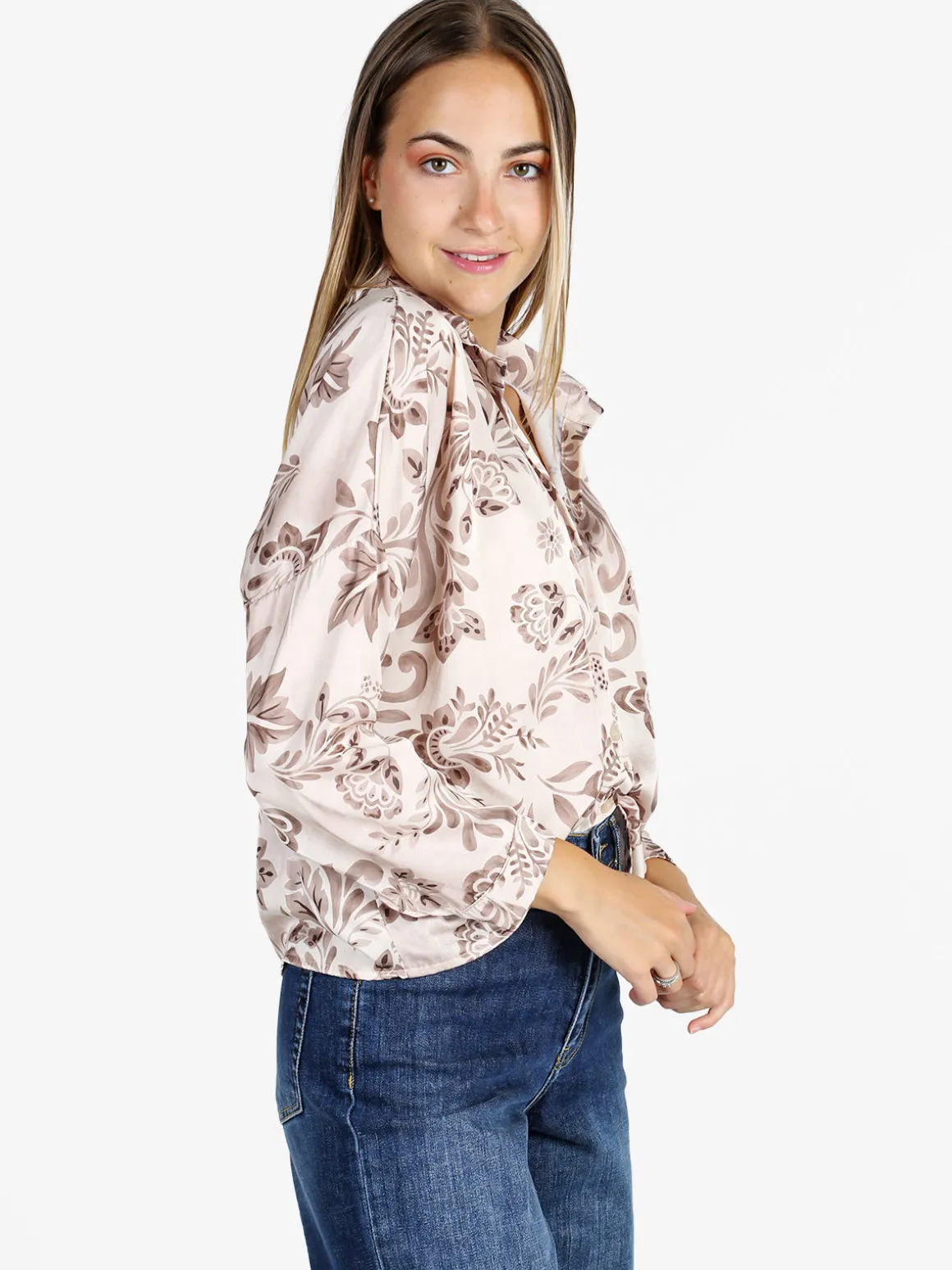 Unique Camicia donna a fantasia - beige