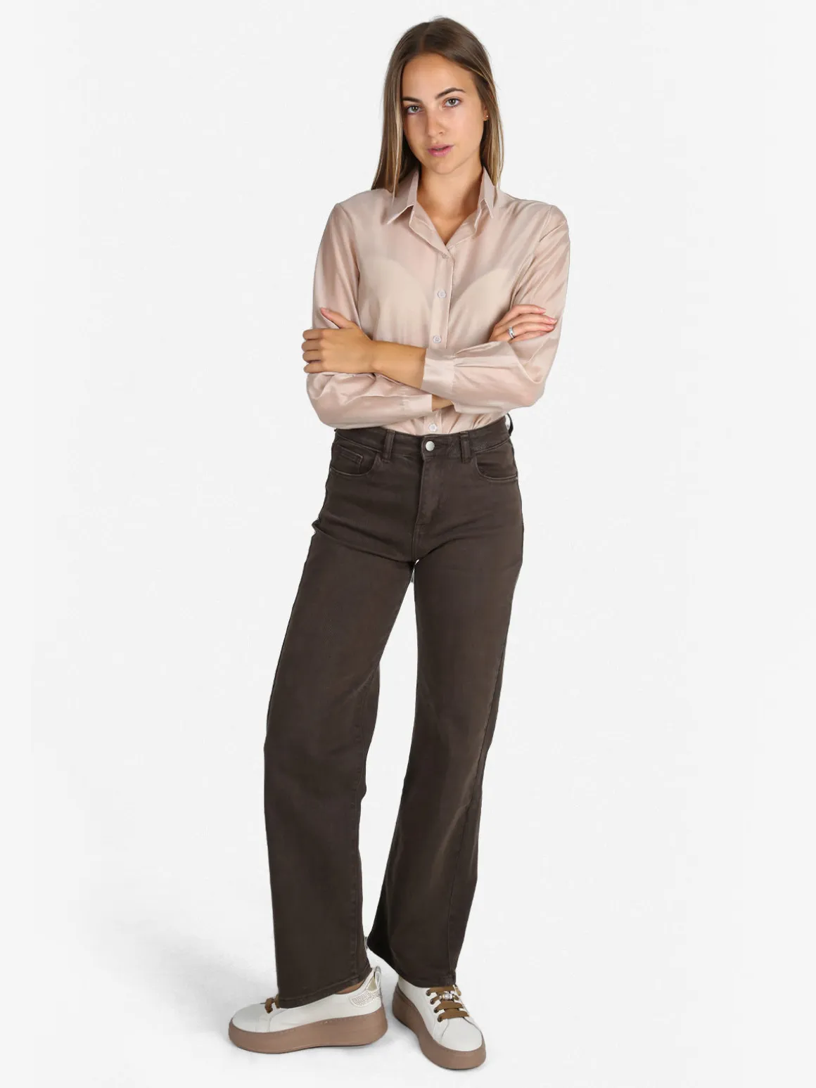 Unique Camicia donna a maniche lunghe - beige