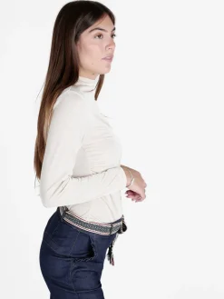 Unique Maglia donna accollata a maniche lunghe