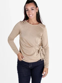 Unique Maglia donna a maniche lunghe annodata sul davanti