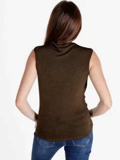 Unique Top donna drappeggiato con scollo a cascata