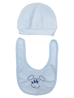 Urchin Completo lungo da neonato in ciniglia con accessori - azzurro