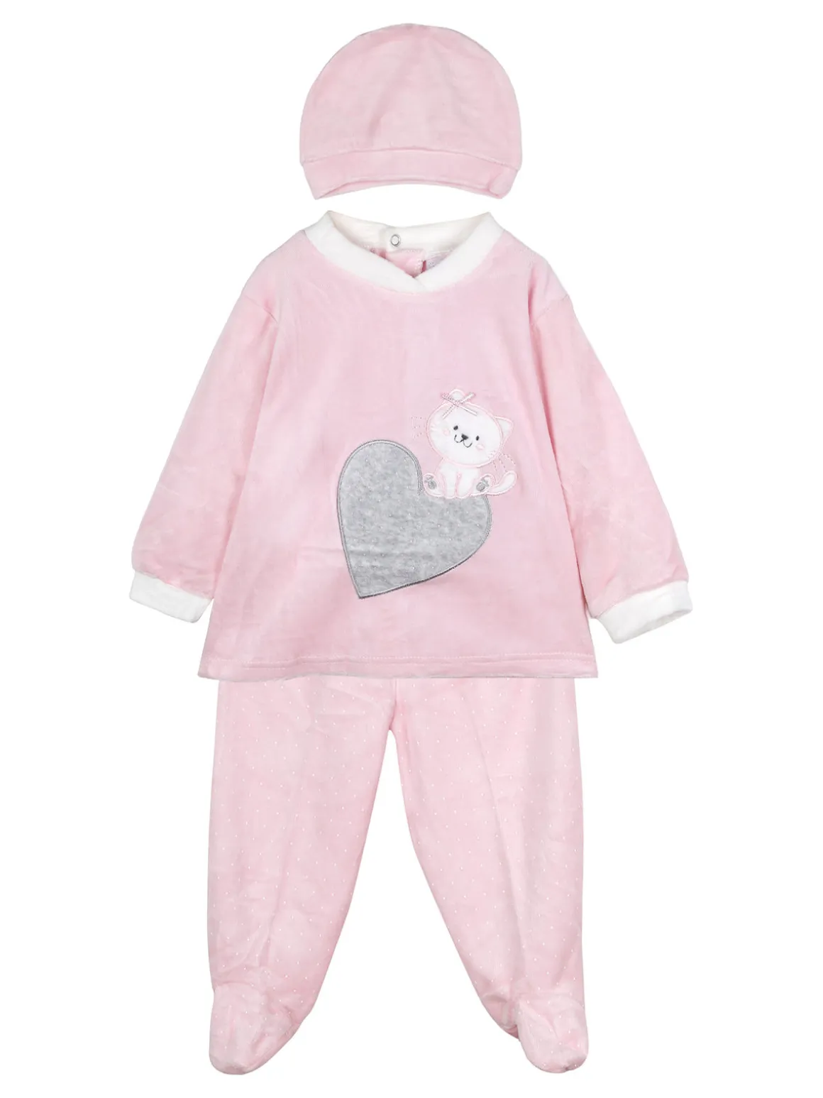 Urchin Completo lungo da neonata in ciniglia con accessori - rosa