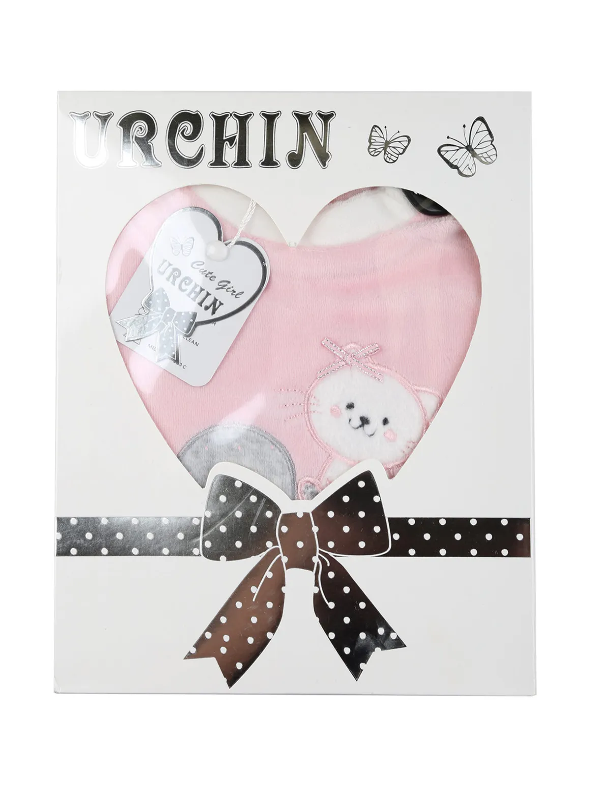 Urchin Completo lungo da neonata in ciniglia con accessori - rosa