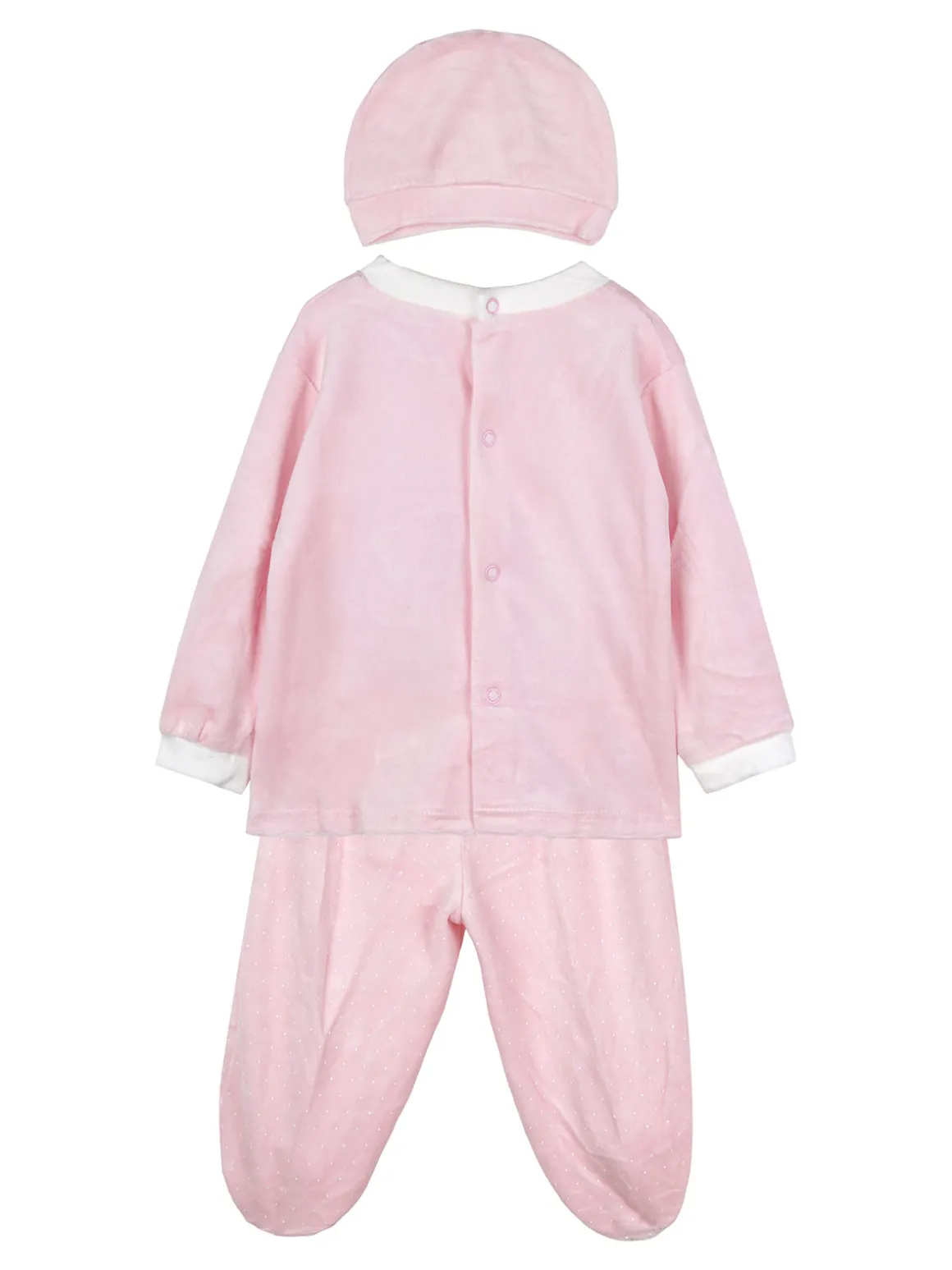 Urchin Completo lungo da neonata in ciniglia con accessori - rosa