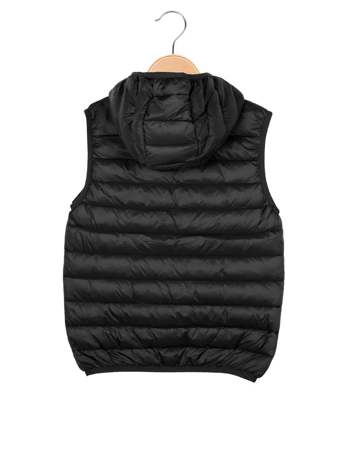 Urchin Gilet imbottito da bambino con cappuccio e zip - nero