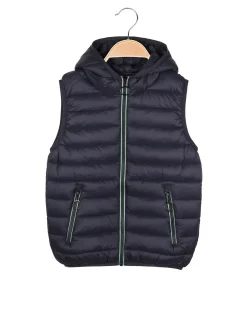 Urchin Gilet imbottito da bambino con cappuccio e zip - blu scuro