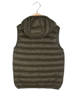 Urchin Gilet imbottito da ragazzo con cappuccio e zip - militare