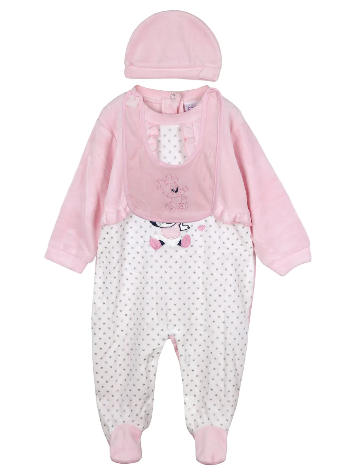 Urchin Tutina da neonata in ciniglia con accessori coordinati - rosa