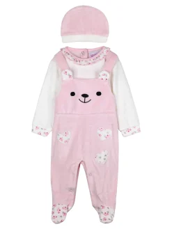 Urchin Tutina da neonata in ciniglia con accessori coordinati - rosa