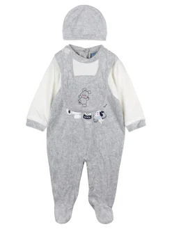 Urchin Tutina in ciniglia da neonato con accessori - grigio