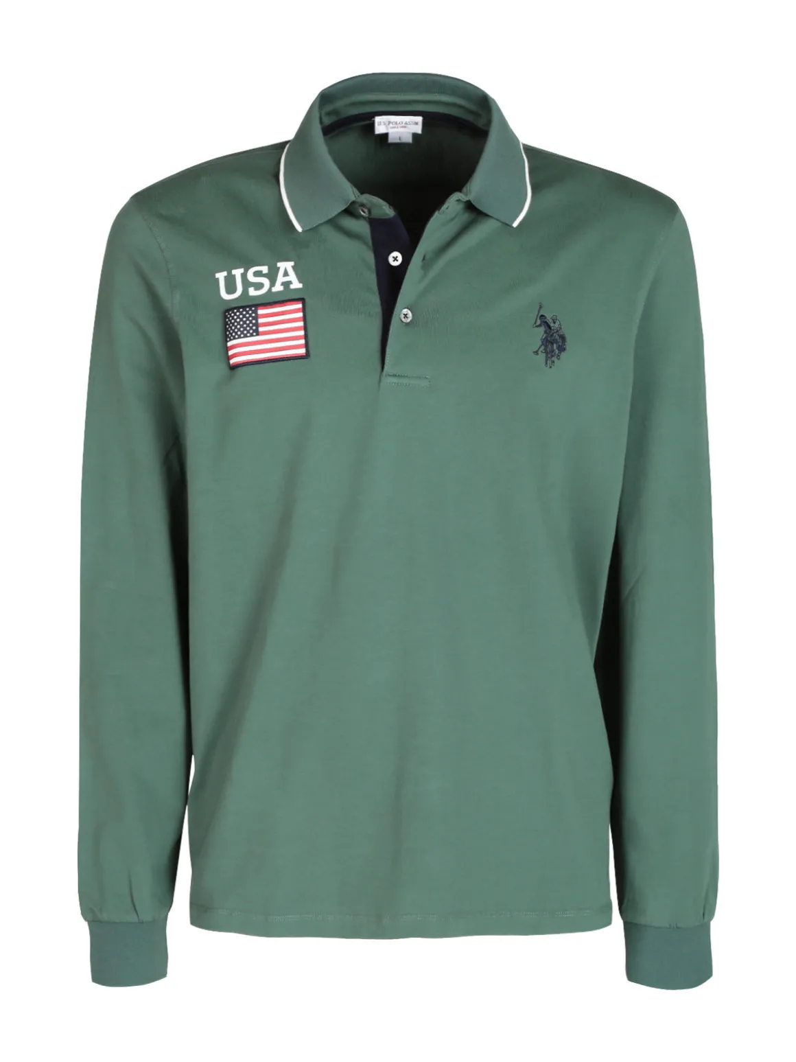 U.S. Polo Assn. Polo da uomo in cotone manica lunga