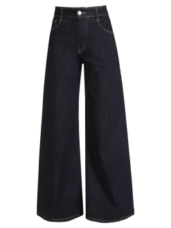 Vale Denim Jeans donna a gamba larga - nero