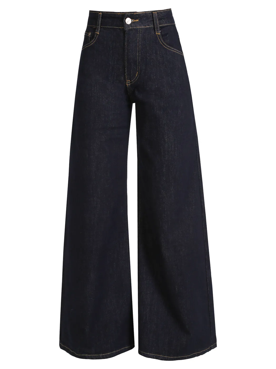 Vale Denim Jeans donna a gamba larga - nero