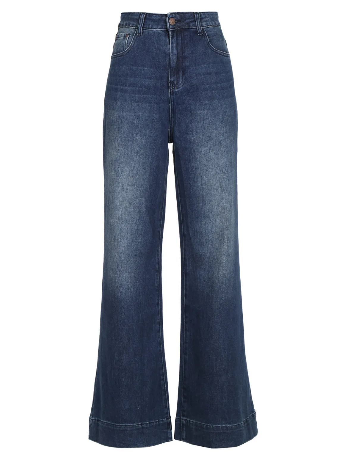 Vale Denim Jeans donna a vita alta con finale a zampa