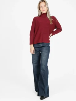 Vale Denim Jeans donna a vita alta con finale a zampa