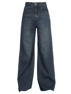 Vale Denim Jeans donna a vita alta con finale a zampa