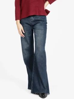 Vale Denim Jeans donna a vita alta con finale a zampa