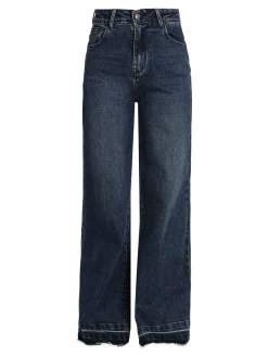 Vale Denim Jeans donna a vita alta e gamba larga