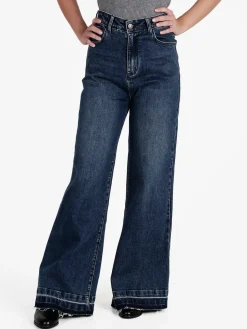 Vale Denim Jeans donna a vita alta e gamba larga