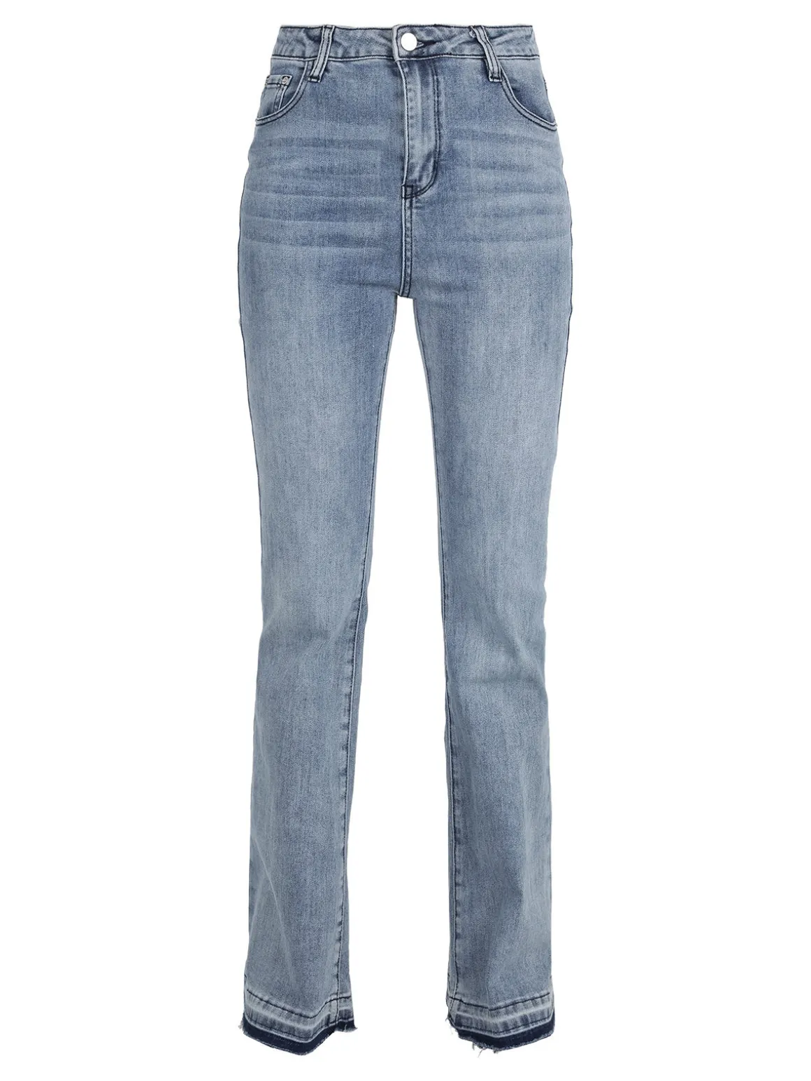 Vale Denim Jeans donna a zampa con finale sfrangiato