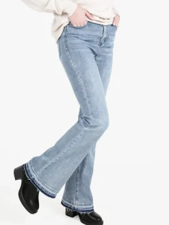 Vale Denim Jeans donna a zampa con finale sfrangiato