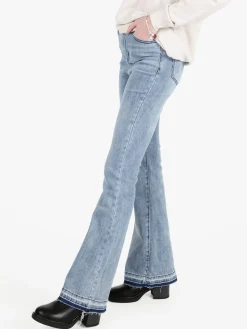 Vale Denim Jeans donna a zampa con finale sfrangiato