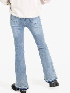 Vale Denim Jeans donna a zampa con finale sfrangiato