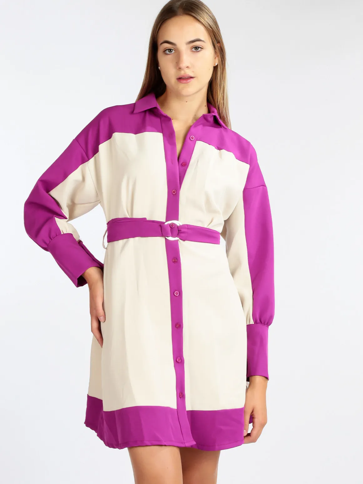 Vanita Abito donna bicolor con cintura