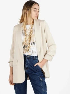 Vanita Blazer donna aperto con maniche arricciate