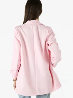 Vanita Blazer donna aperto con maniche arricciate - rosa