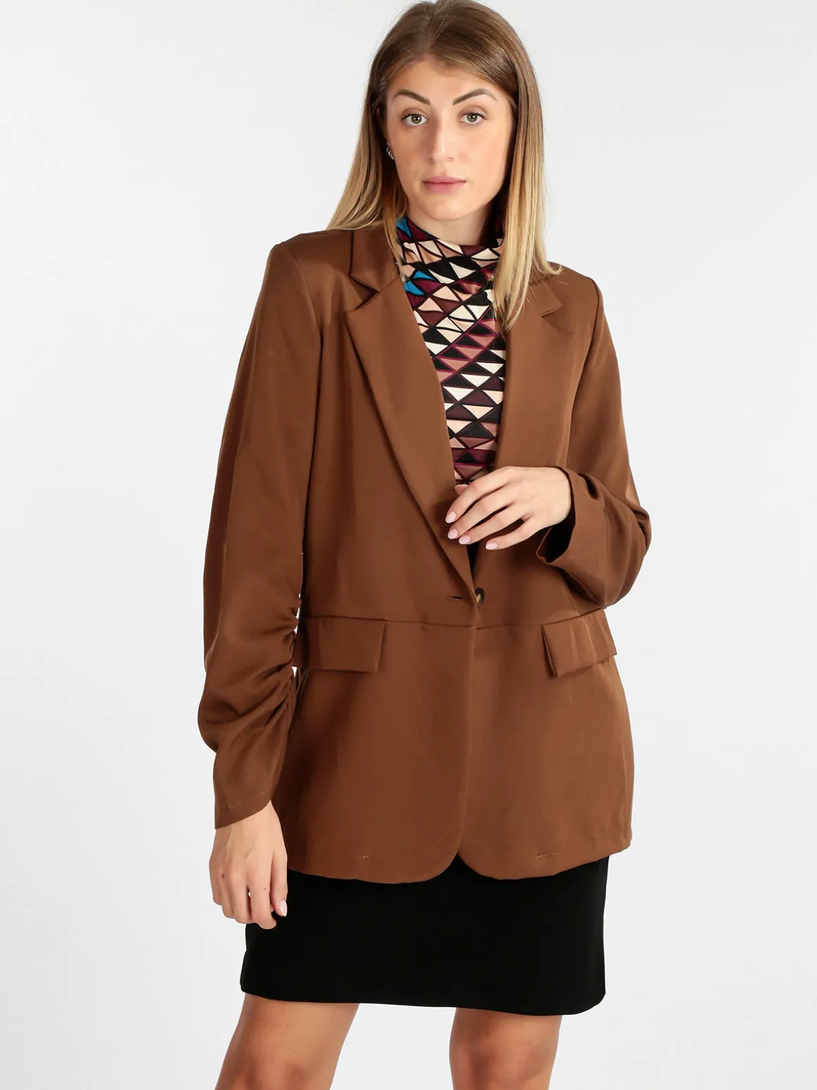 Vanita Blazer donna con maniche arricciate