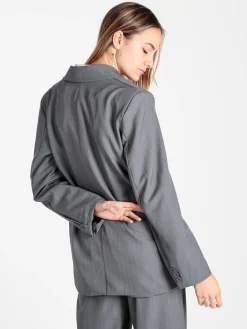 Vanita Blazer donna gessato con chiusura a doppio petto