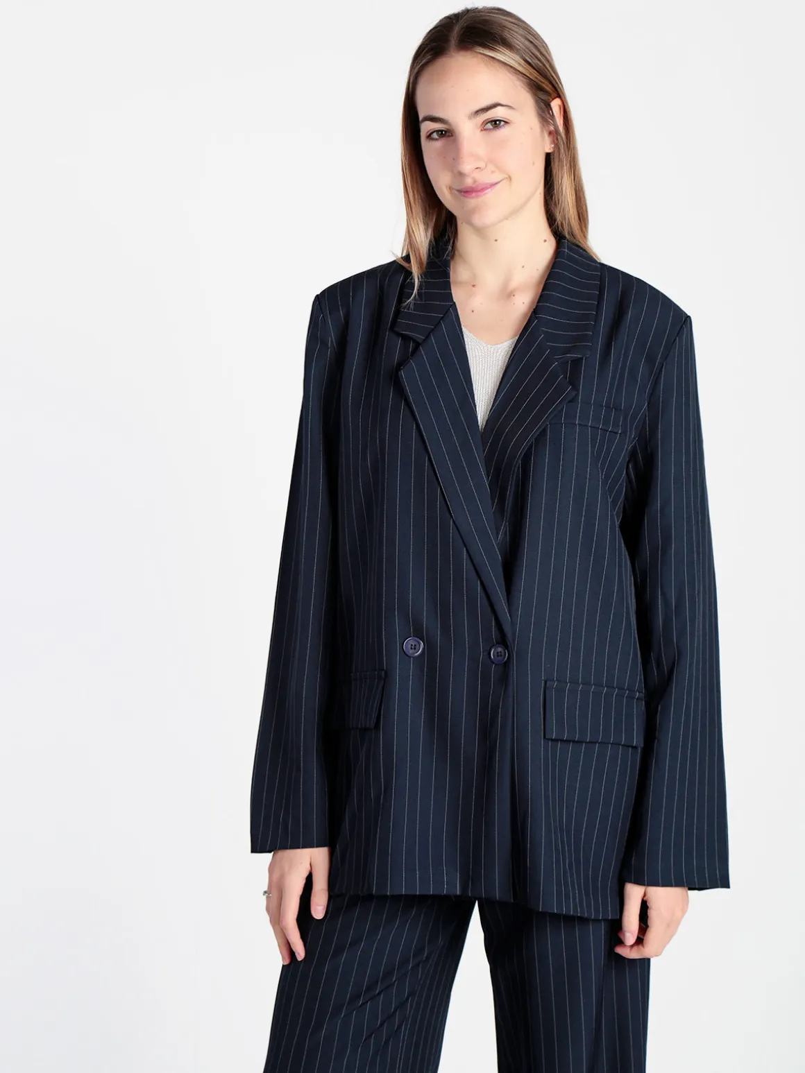Vanita Blazer donna gessato con chiusura a doppio petto