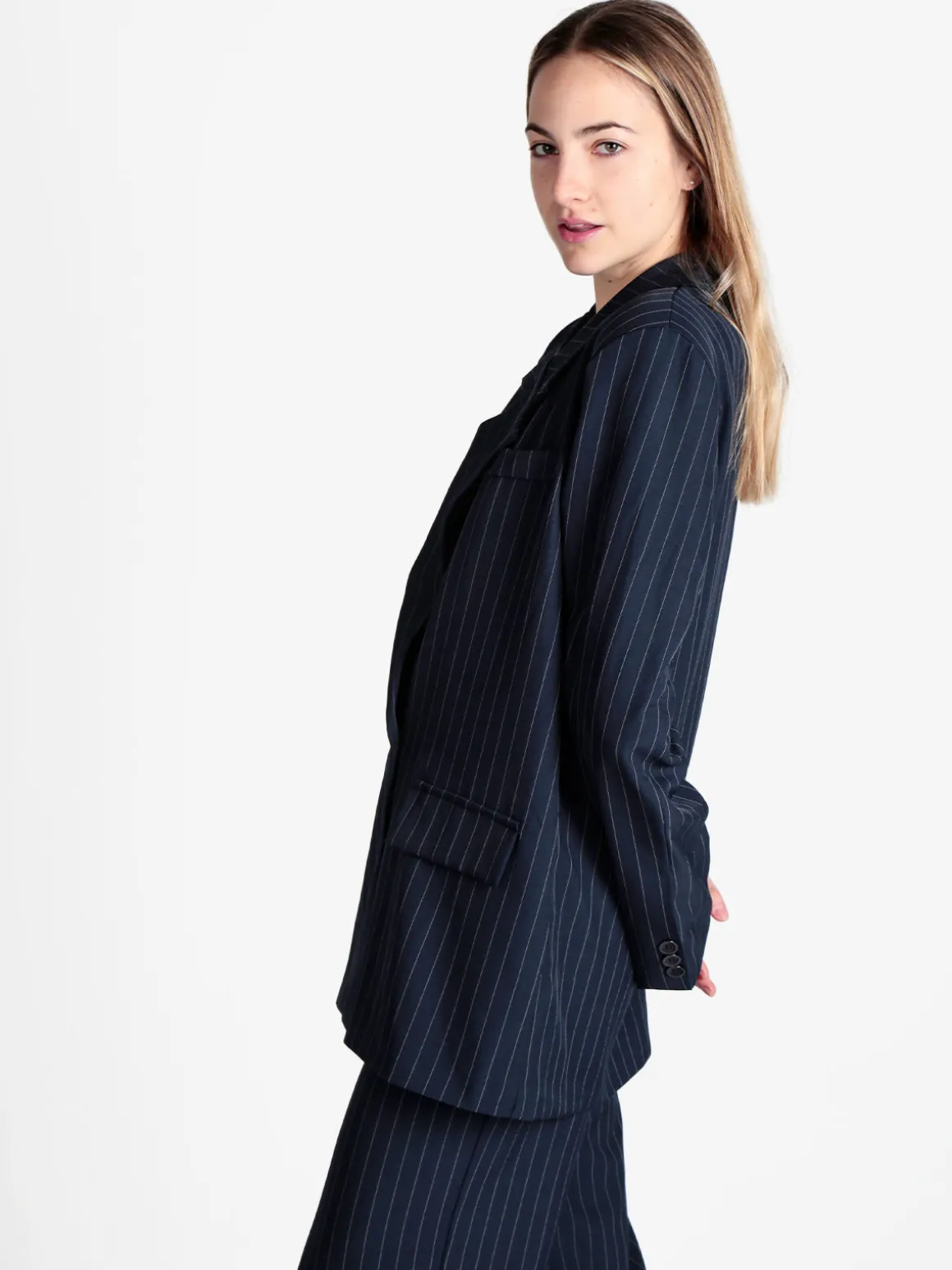 Vanita Blazer donna gessato con chiusura a doppio petto
